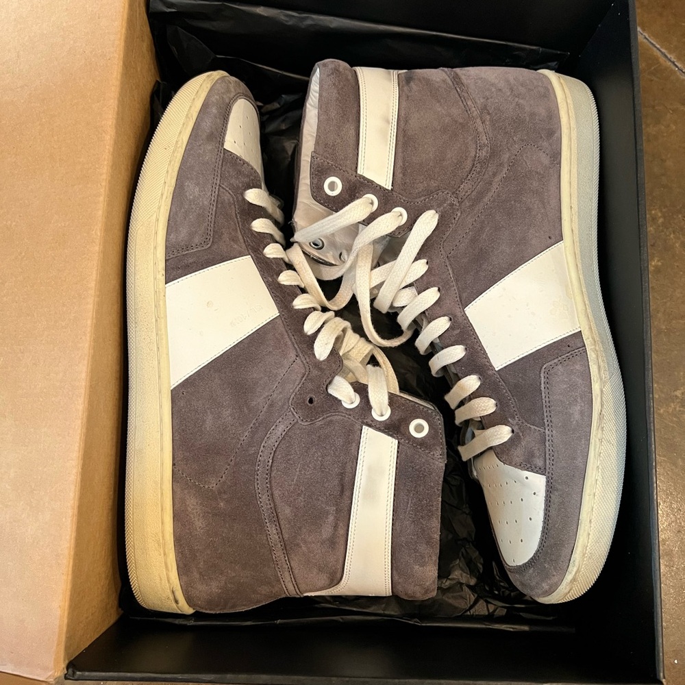 Saint Laurent Grey and white mid tops - Picture 4 of 5